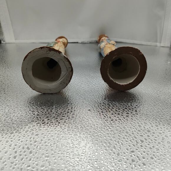 Ceramic Easter Bunny Figurines Hand Painted Rustic Male & Female Home Decor - Picture 11 of 12